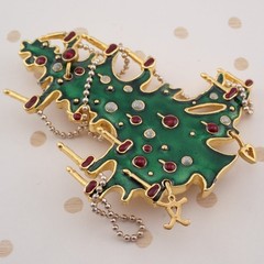 Vintage Rare MMA Met Museum of Art Draped Garland Christmas Tree Pin Brooch
