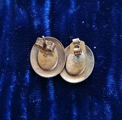 VTG Sun West Silver Co Sterling Silver Post Earrings With Orange Jasper Stones