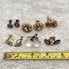 Vintage Screw Back Earring Jewelry Lot 6 Pairs NICE UNIQUE