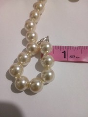 JC Penny s Faux Pearl knotted string beaded White vintage necklace 18″