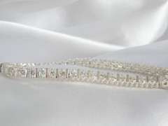 Sterling Silver 925 Cubic Zirconia Bar Link Tennis Bracelet 7.5″