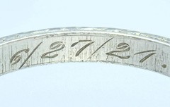 Fab Antique Art Deco Platinum Palladium 2.5mm Floral Wedding Band Ring 1921 6.75