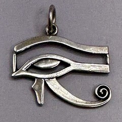 Eye of Horus Wedjat Amulet Pendant Egyptian Symbol 1×1 Inch Sterling Silver