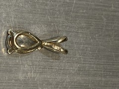 14kt Yellow Gold Pendant Tear Drop Clear Stone Unknown Hallmarked On Back