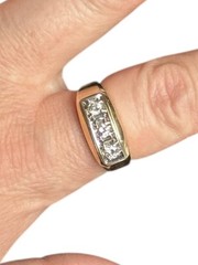 Vintage 14k Diamond Ring. Size 12. Weight is 9.6 Grams. 3- Round Cut .50 TCW.