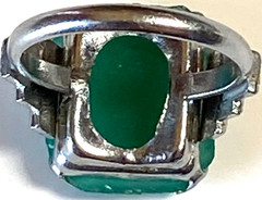 VINTAGE ART DECO CHALCEDONY RING SIZE 4 3/4 VERY ELEGANT VERY NICE SIGNED