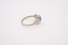 Vintage Sterling Silver 925 Faux Star Sapphire Ring Size 8