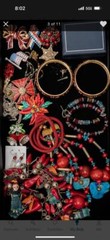 Vikki Carr Pair of Red Enamel Bangle Bracelets Certificate Of Authenticity