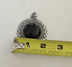 Vintage 3 Piece Black Onyx Earring And Pendant Set