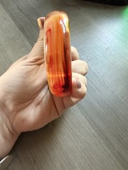 Vintage Lucite Acrylic Bangle With Gold Tone Bracelet From Hong Kong Retro