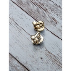 Vintage Clip On Earrings with Screw To Tighten – Black Faceted – Just Over 0.5″