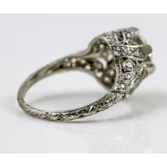 Art Deco Vintage Round Cut Lab Created Diamond Engagement 925 Silver Gift Ring