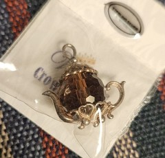 Vintage 7/8″ Sterling Silver Burgundy Crystal Pitcher Charm