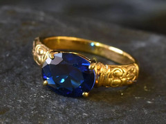 3.00 Ct Oval Cut Real Sapphire & Diamond Engagement Ring 14K Solid Yellow Gold