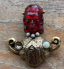 Vtg. Selro & Selini Asian Princess Brooch Pin–Free Ship