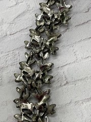Vintage Unbranded 1950’s Leaf Leaves SILVER Tone Heavy BRACELET 7”