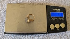 10k Solid Gold Filagree Citrine Cocktail Ring Sz 4.25 Tested 4.3 grm