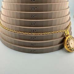 Vintage Lucerne Watch Pendant Necklace Gold Tone Floral Etched Ornate 24″ READ