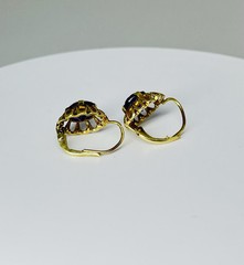 Vintage 14K Yellow Gold 1.00ct Amethyst Halo Jacket Women’s Earring
