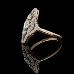 Vintage Style Art Deco Lab Created Diamond Wedding In 925 Sterling Silver Ring