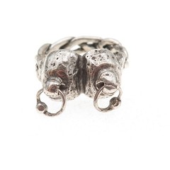 925 Sterling Silver Antique Art Deco Woven Oxidized Ring Size 11.25