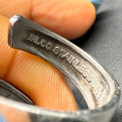 VTG Silco Swirl Engraved Adjustable Spoon Ring Size 10 Minimalist Retro