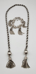 Vtg Barclay Tassel Rope Chain Lariat Style Necklace Bracelet Jewelry Set READ