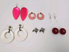 VTG Lot of 6 Pierced Earrings Various Colors and Styles Post Dangle Hook Fashion