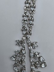 Vintage C*A 925 Sterling Silver Natural Blue Topaz Festoon Bib Statement…