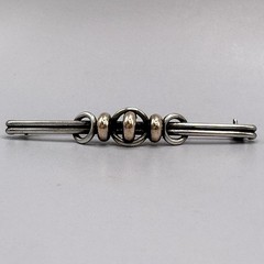 Modernist Bar Brooch Theodor Klotz Signed Teka 835 Handarbeit Silver Germany