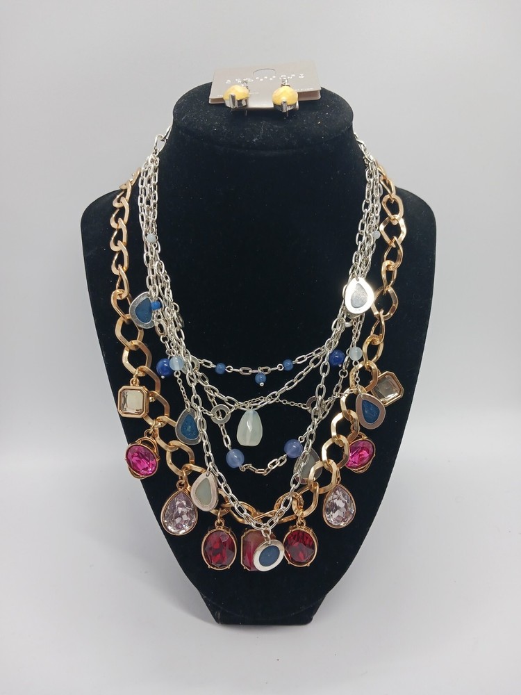Teardrop Dangle Jewelry Lot! 2 Necklaces, 1 Earrings