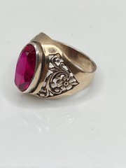 Vintage Silver 875 Soviet Ring Corundum Women’s Jewelry