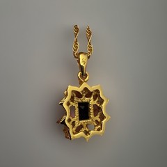 BLACK ONYX CZ CUBIC ZIRCONIA GOLD TONE CHAIN NECKLACE EARRINGS SZ SET