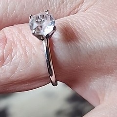 Antique Uncas Mfg Co. Cubic Zirconia Solitaire Ring U with Arrow Mark S-7 Mark !