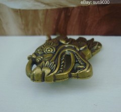 Brass Dragon Head Statue Men Belt Buckle