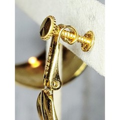 Vintage Napier Gold Tone Ribbed Hoop Clip On Earrings Statement Designer Jewelry