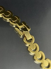 Vintage Polished GoldTone Link Statement Collar Retro Career 17.75” Necklace