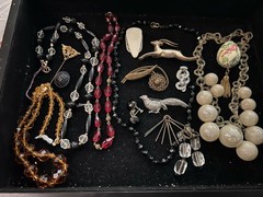 Big Vintage Victorian Deco Eclectic Jewelry Lot Variety Wearable Repurpose