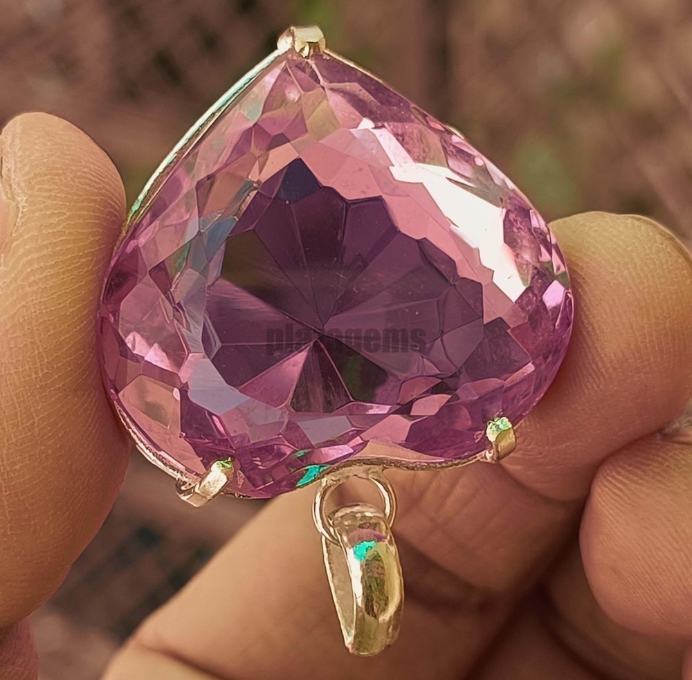 Flawless 110 Ct Natural Pink Imperial Topaz Certified Heart Shape Pendant