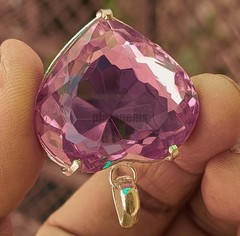 Flawless 110 Ct Natural Pink Imperial Topaz Certified Heart Shape Pendant