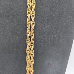 Vintage Monet Goldtone Diamond Cut Twisted Cable Link Necklace 54″ Classic EUC