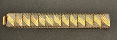 Vintage 1950’s 13 Link Bracelet Silver And Gold Design 7 Inches In Length