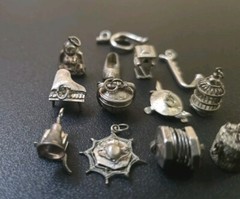 Victorian Silver Plate Charm Set