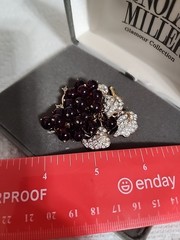 Nolan Miller Bordeaux Grape Pin Brooch *MINT NOS W/ ORIGINAL BOX & COA*