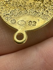 Africa Map Bracelet Pendant Black Textured Globe Gold Tone Connector Charm