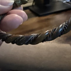 Antique Elephant Cuff Bracelet Twisted Tri Color Metal Copper Brass