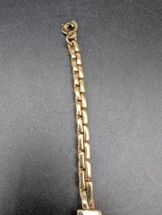 VTG Gold Tone ID Chain Bracelet, Blank Panel, 8.5″ Unmarked