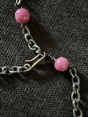Vintage Casa Maya Mexico Necklace Copper Brass Pink Color Beads —