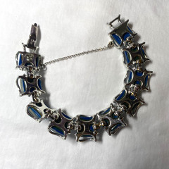 Vintage Coro Blue Confetti Thermoset Lucite 3pc Set Necklace Bracelet Earrings