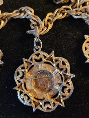 Vintage Lisnef Gold Tone Coin Necklace 10 Inches Long Jewelry Mercury Dime Wheat